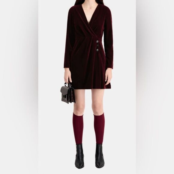 knit dress burgundy Audrina Metallic Knit Dress – Retrofete